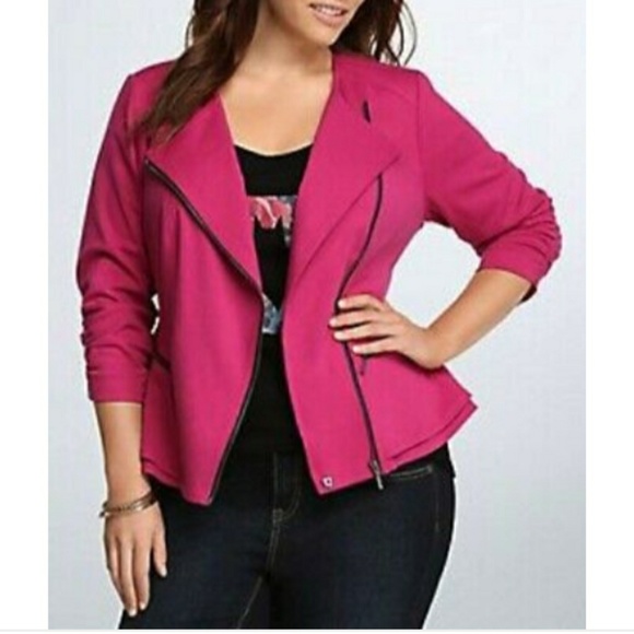 torrid Jackets & Blazers - Torrid Pink Motto Peplum Blazer